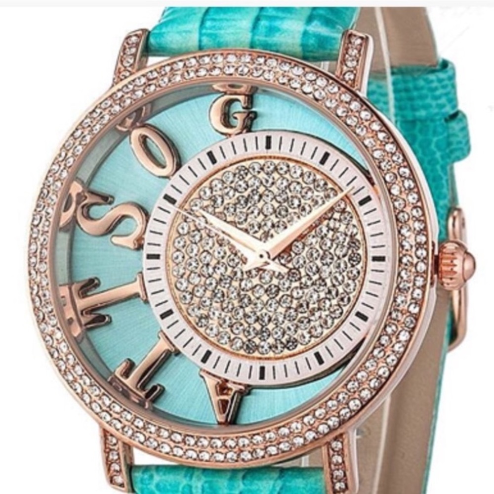 Women’s Teal Swarovski Crystal watch